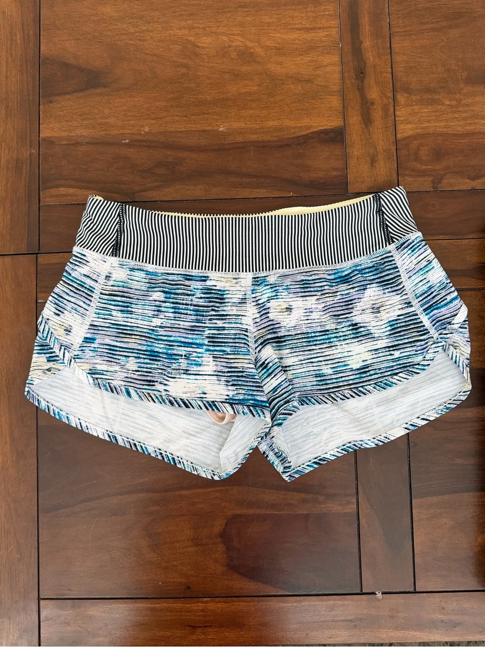 lululemon athletica Blue Multicolor Patterned Athletic Shorts